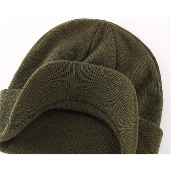 Men's Winter Beanie Hat Army Green - Picture 4 of 6
